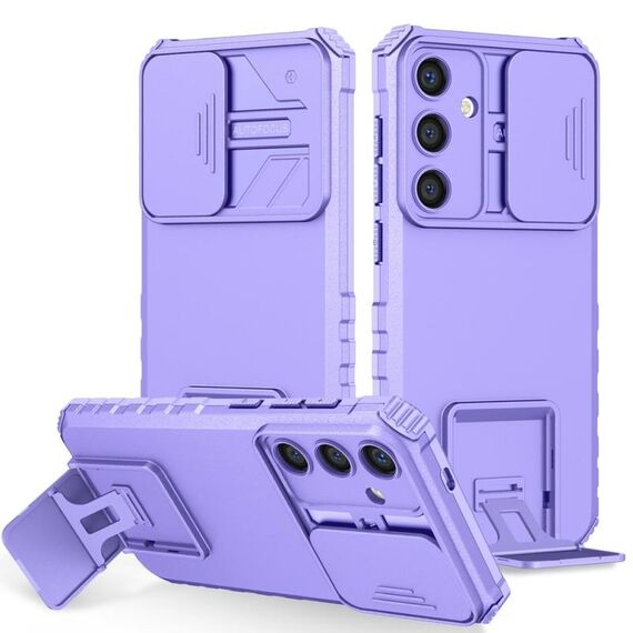 Custodia per telefono scorrevole Camshield con supporto stereoscopico per Samsung Galaxy S24+ 5G (viola)
