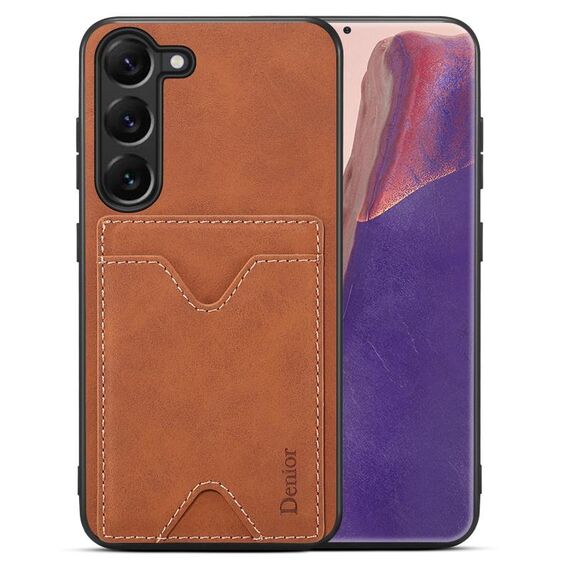 Per Samsung Galaxy S24 5G Denior PU Cover posteriore con slot per scheda Custodia per telefono (marrone)