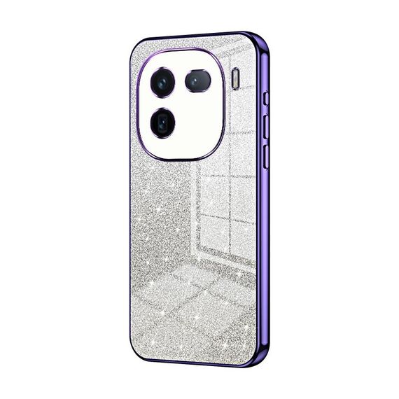 Custodia per telefono elettrolitico in polvere glitterata sfumata per vivo iQOO 12 Pro (viola)