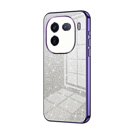 Per vivo iQOO 12 Custodia per telefono elettrolitico in polvere glitterata sfumata (viola)