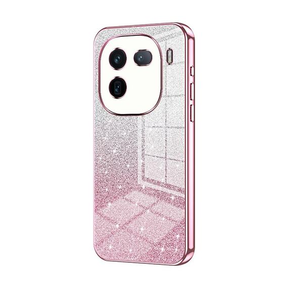 Custodia per telefono elettrolitico in polvere glitterata per vivo iQOO 12 (rosa)