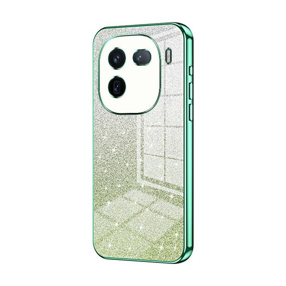 Per vivo iQOO 12 Custodia per telefono elettrolitico in polvere glitter sfumata (verde)