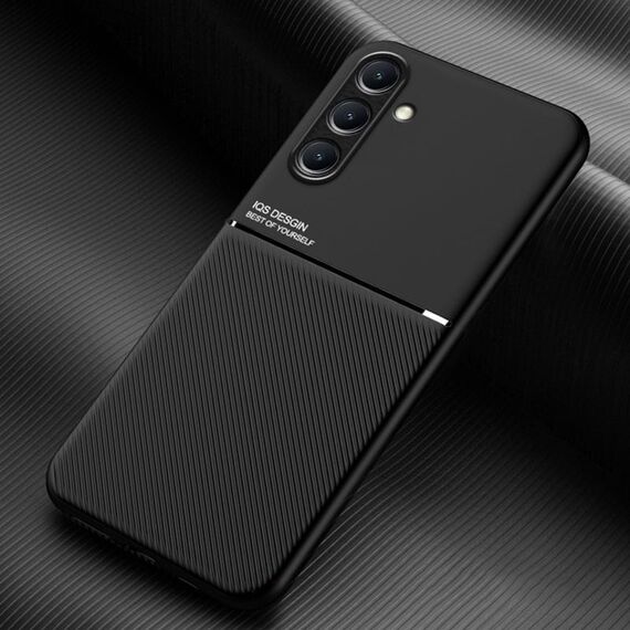 Per Samsung Galaxy S24+ 5G Classic Tilt Strip Grain Magnetico Antiurto PC + Custodia per telefono in TPU (Nero)