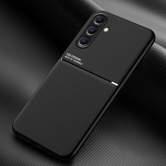Per Samsung Galaxy S24 5G Classic Tilt Strip Grain Magnetico Antiurto PC + Custodia per telefono in TPU (Nero)