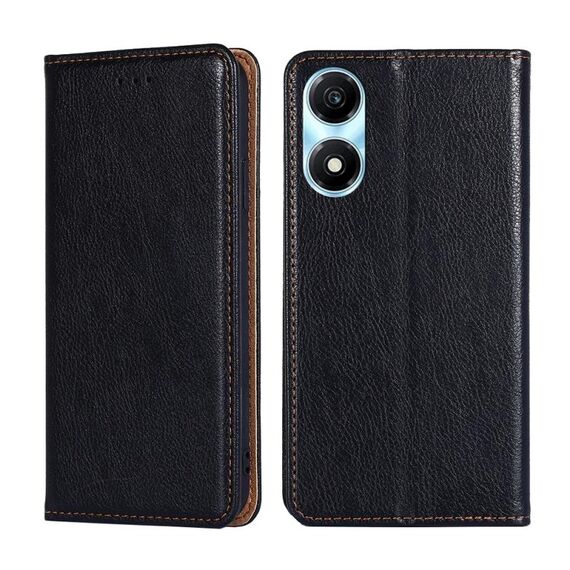 Per Honor X5 Plus 4G / Play 40C Custodia per telefono in pelle magnetica tinta unita olio lucido (nero)