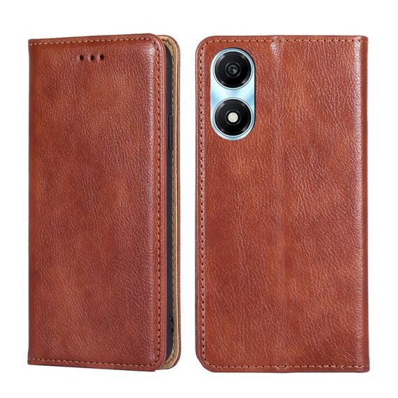 Per Honor X5 Plus 4G / Play 40C Custodia per telefono in pelle magnetica in tinta unita con olio lucido (marrone)