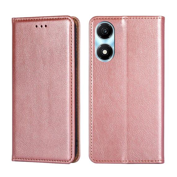 Per Honor X5 Plus 4G / Play 40C Custodia per telefono in pelle magnetica in tinta unita con olio lucido (oro rosa)