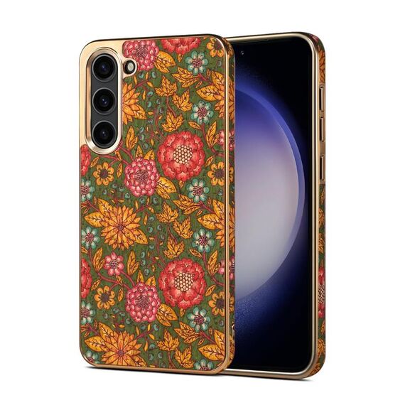 Custodia elettrolitica per Samsung Galaxy S23 5G Denior Flower Language Series (verde)