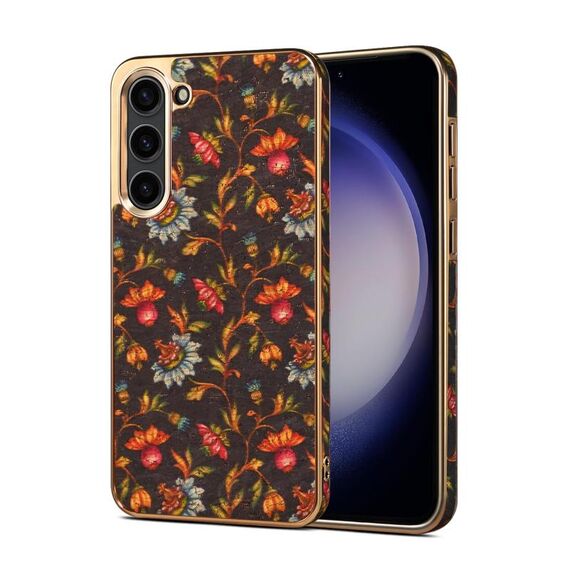 Custodia per telefono elettrolitico per Samsung Galaxy S23 FE 5G Denior Flower Language Series (nero)