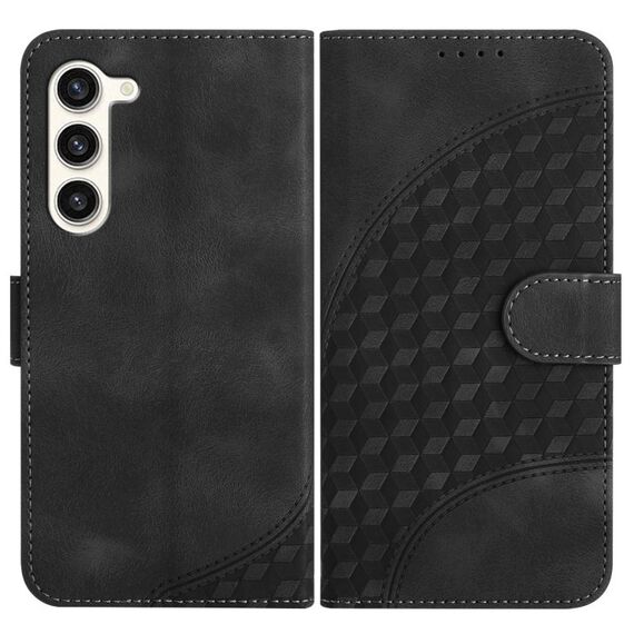 Per Samsung Galaxy S23+ 5G YX0060 Custodia in pelle per telefono con testa di elefante in rilievo con cordino (nero)
