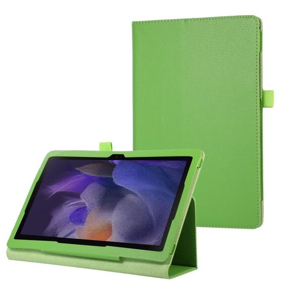 Custodia per tablet in pelle con texture litchi per Samsung Galaxy Tab A9+ con supporto (verde)