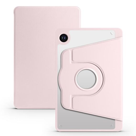 Per Samsung Galaxy Tab A9 Custodia in pelle per tablet intelligente con rotazione a 360 gradi in acrilico (rosa sabbia)