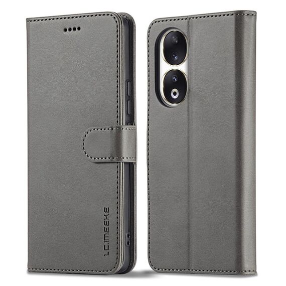 Per Honor 90 LC.IMEEKE Custodia per telefono in pelle con texture di vitello (grigio)