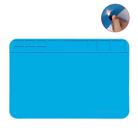 Tappetino per tavolo per saldatura con cuscinetto in silicone resistente alle alte temperature 30x20 cm