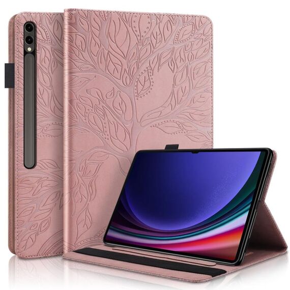 Custodia per tablet in pelle con vibrazione orizzontale serie Ultra Life Tree per Samsung Galaxy Tab S9 (oro rosa)