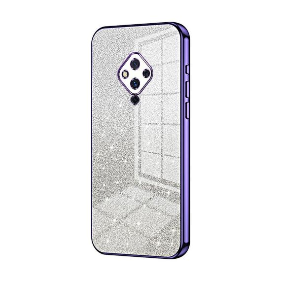 Custodia per telefono elettrolitico in polvere glitter sfumata per vivo S5 (viola)
