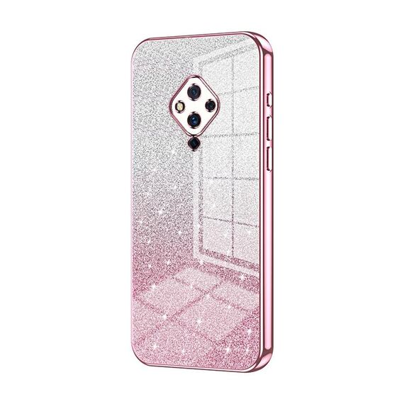 Custodia per telefono elettrolitico in polvere glitter sfumata per vivo S5 (rosa)