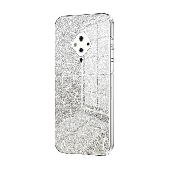 Custodia per telefono elettrolitico in polvere glitter sfumata per vivo S5 (trasparente)
