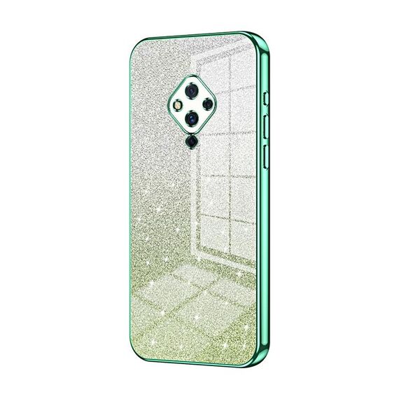 Custodia per telefono elettrolitico in polvere glitter sfumata per vivo S5 (verde)