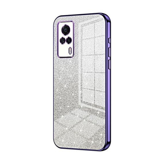Custodia per telefono elettrolitico in polvere glitter sfumata per vivo S9e (viola)