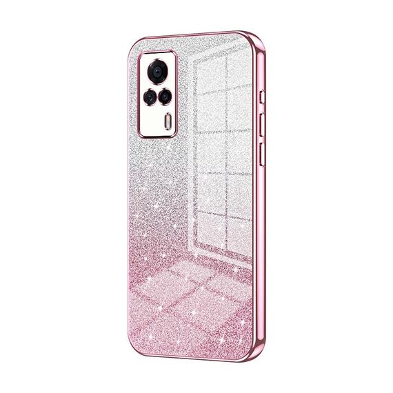 Custodia per telefono elettrolitico in polvere glitter sfumata per vivo S9e (rosa)