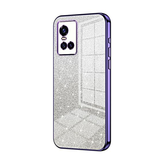Custodia per telefono elettrolitico in polvere glitterata sfumata per vivo S10 / S10 Pro (viola)