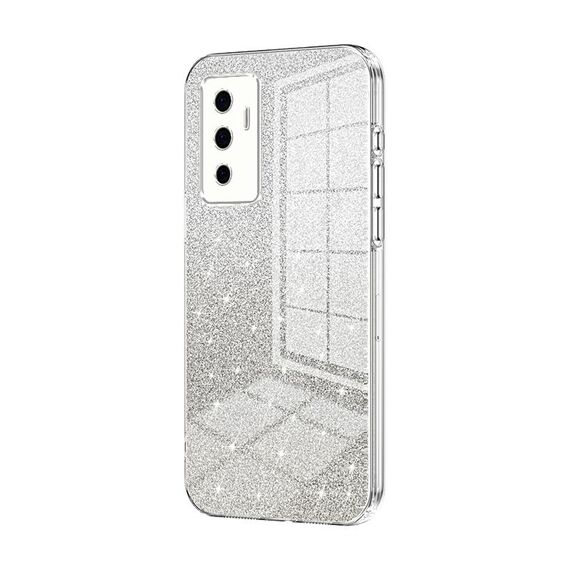Per vivo S10e / V23e 4G / 5G / Y75 4G Custodia per telefono elettrolitico con polvere glitterata sfumata (trasparente)