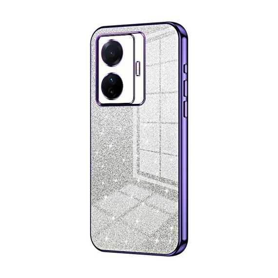 Custodia per telefono elettrolitico in polvere glitterata sfumata per vivo S15e / T1 Pro (viola)