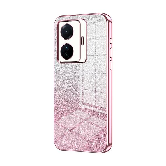 Custodia per telefono elettrolitico in polvere glitterata sfumata per vivo S15e / T1 Pro (rosa)