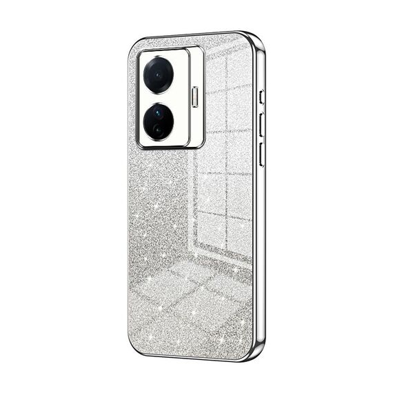 Custodia per telefono elettrolitico in polvere glitterata sfumata per vivo S15e / T1 Pro (Argento)