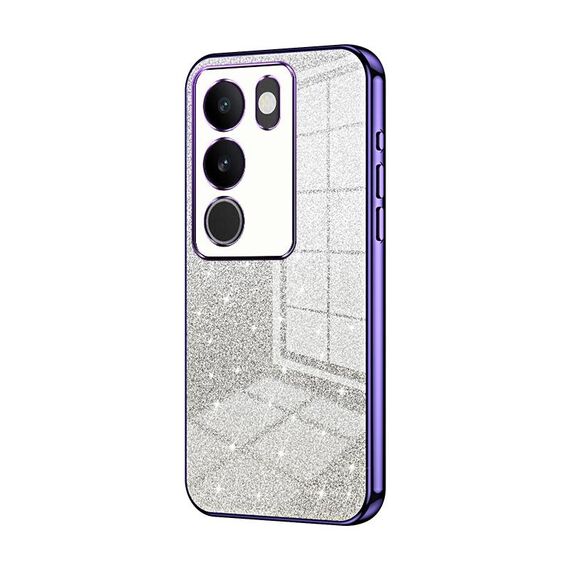 Per vivo S17 / S17 Pro / S17t / V29 Custodia per telefono elettrolitico con polvere glitterata sfumata (viola)