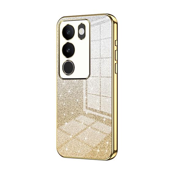 Per vivo S17 / S17 Pro / S17t / V29 Custodia per telefono elettrolitico con polvere glitterata sfumata (Oro)