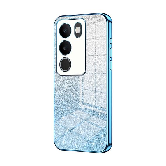 Per vivo S17 / S17 Pro / S17t / V29 Custodia per telefono elettrolitico con polvere glitterata sfumata (blu)