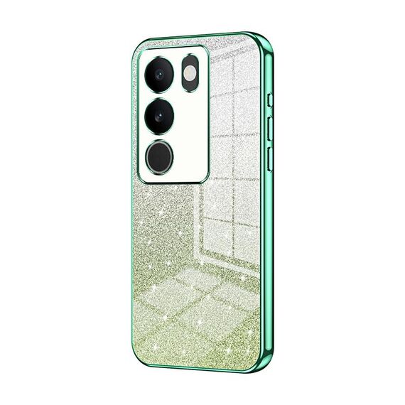 Per vivo S17 / S17 Pro / S17t / V29 Custodia per telefono elettrolitica con polvere glitterata sfumata (verde)