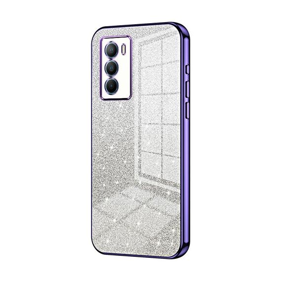 Custodia per telefono elettrolitico in polvere glitterata sfumata per vivo T1 / iQOO Neo5 SE (viola)