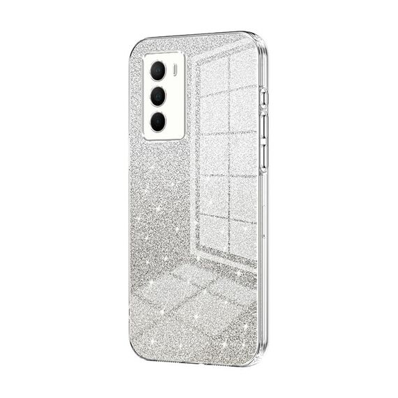 Custodia per telefono elettrolitico in polvere glitterata sfumata per vivo T1 / iQOO Neo5 SE (trasparente)
