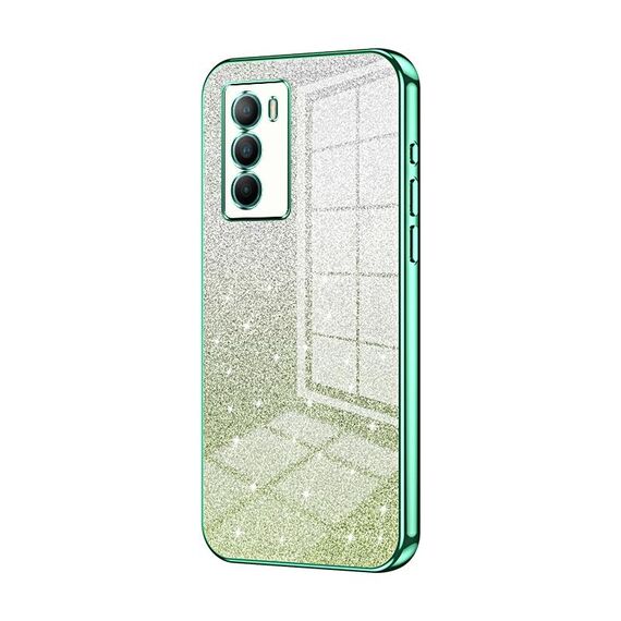 Custodia per telefono elettrolitico in polvere glitterata sfumata per vivo T1 / iQOO Neo5 SE (verde)