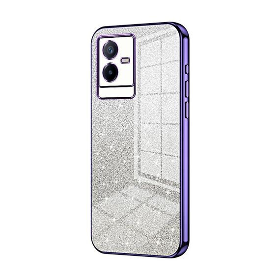 Custodia per telefono elettrolitico in polvere glitter sfumata per vivo T2x (viola)
