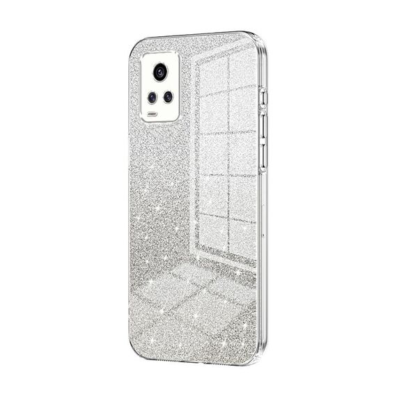 Per vivo V20 Custodia per telefono elettrolitica in polvere glitterata sfumata (trasparente)