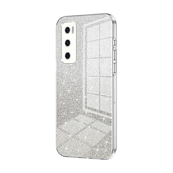 Per vivo V20 SE / Y70 Custodia per telefono elettrolitica in polvere glitterata sfumata (trasparente)