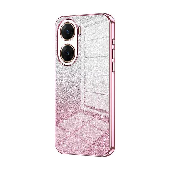 Custodia per telefono elettrolitico in polvere glitter sfumata per vivo V29e (rosa)