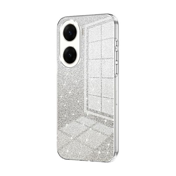 Per vivo V29e Custodia per telefono elettrolitico con polvere glitterata sfumata (trasparente)