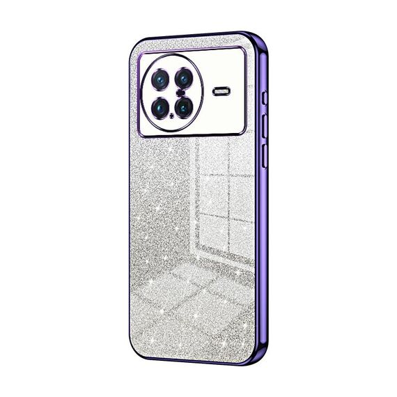 Custodia per telefono elettrolitico in polvere glitter sfumata per vivo X Note (viola)
