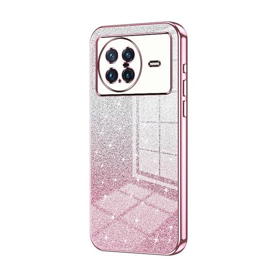 Custodia per telefono elettrolitico in polvere glitter sfumata per vivo X Note (rosa)