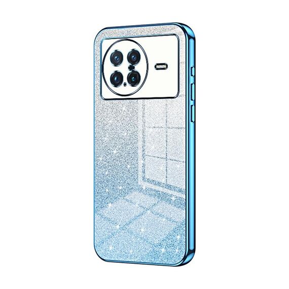 Custodia per telefono elettrolitico in polvere glitter sfumata per vivo X Note (blu)