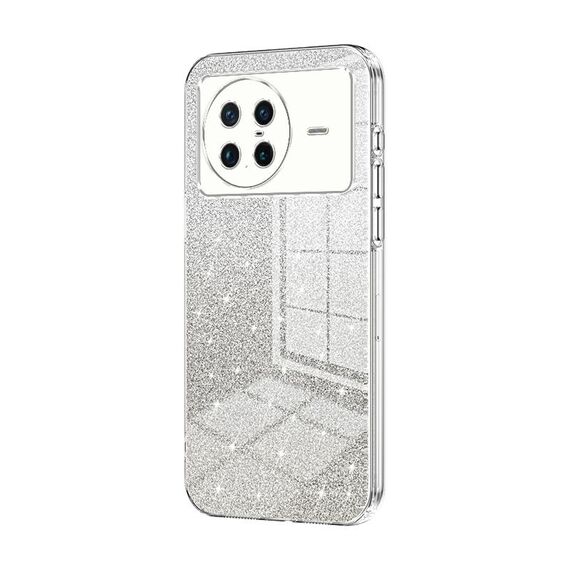 Custodia per telefono elettrolitico in polvere glitter sfumata per vivo X Note (trasparente)