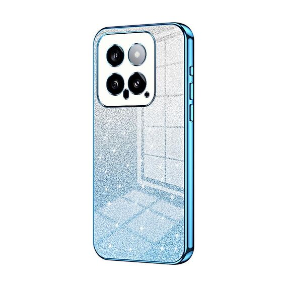 Per Xiaomi 14 Custodia per telefono elettrolitico in polvere glitter sfumata (blu)