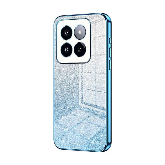 Per Xiaomi 14 Pro Custodia per telefono elettrolitico in polvere glitter sfumata (blu)