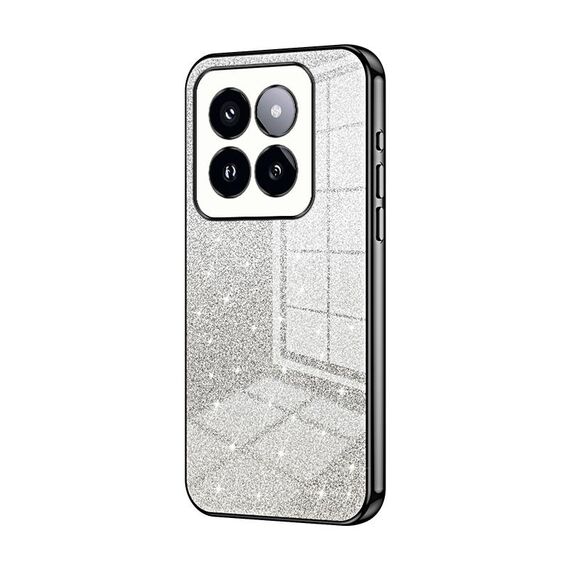 Per Xiaomi 14 Pro Custodia per telefono elettrolitico in polvere glitter sfumata (nera)