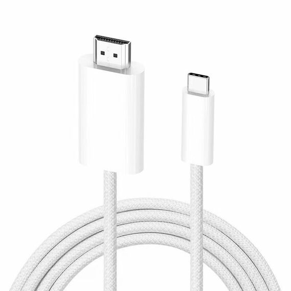 Cavo adattatore USB-C / Type-C a HDMI HD 4K 30 Hz, lunghezza: 1,8 m (bianco)
